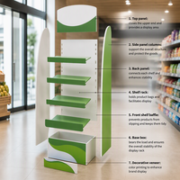 Support d'affichage POS autoportant personnalisable, présentoir promotionnel en carton ondulé pour la publicité en supermarché et vente au détail