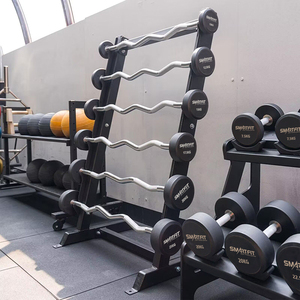 स्मार्टफिट कस्टम लोगो 25-115lbs pe बारबेल ठोस स्टील बार क्रोम हैंडल के साथ - Product Image 1