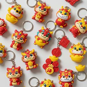 Nuevo Llavero Dragón, Colgante de Moda China, Muñeco Suave de PVC, Adorno para Mochila Escolar de Pareja, Pequeño Regalo - Product Image 2