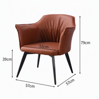 Fauteuil de salon moderne en cuir plissé avec accents, fauteuil baquet avec pieds en métal, mobilier pour salon et hôtel