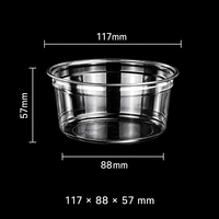 Gobelets jetables transparents en PET de 117 mm avec couvercles, contenants ronds en plastique pour fruits coupés frais, desserts et yaourts