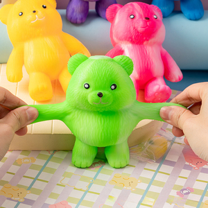 Pelota antiestrés de dos tonos con forma de oso, juguete de alivio de estrés, venta al por mayor para supermercados y puestos callejeros - Product Image 4