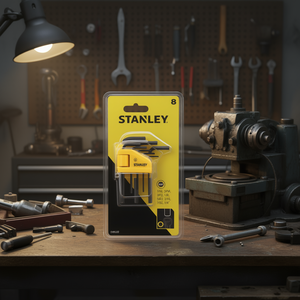 Jeu de clés hexagonales courtes courbées Stanley, 8 pièces, en pouces SAE, de 1/16 à 1/4 po - Product Image 3