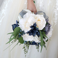 Seidenrosen-Blumenstrauß für Hochzeit, Braut, Heimdekoration, europäischer Stil, Fotografie-Requisiten, Blumenarrangement, Großhandel