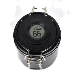 PET versiegelt lebensmittel-glas 250 ml klebstoff-aufbewahrung vakuum luftdicht tee kaffee zucker kanister mit thermometer hygrometer deckel