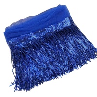 Frange de paillettes longue et fabuleuse personnalisée pour robe de danse latine, robe de soirée, garniture de paillettes, frange de paillettes