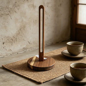 Portarotolo da cucina <span class=keywords><strong>in</strong></span> <span class=keywords><strong>legno</strong></span> di acacia con base rotonda, dispenser autoportante <span class=keywords><strong>in</strong></span> <span class=keywords><strong>legno</strong></span> per rotoli, <span class=keywords><strong>porta</strong></span> salviette da appoggio <span class=keywords><strong>in</strong></span> <span class=keywords><strong>legno</strong></span> - Product Image 4