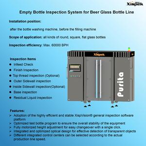 Clasificador de botellas de cerveza/bebida 36000 BPH, sistema de inspección de vidrio reciclable para botellas vacías de cerveza/refrescos, lavado posterior EBI - Product Image 5