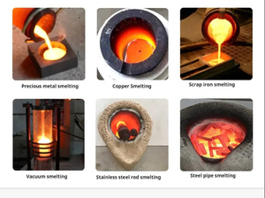 10KG 50KG 100KG 200KG <span class=keywords><strong>creuset</strong></span> à induction fusion four électrique à vendre cuivre doré et matériaux en acier - Product Image 6