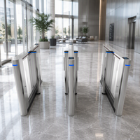 Barrière pivotante de contrôle d'accès RFID, code QR, empreinte digitale, tourniquet vertical électronique, moteur sans balais, acier inoxydable, IP66