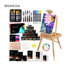 Chevalet français peinture acrylique ensemble Kit de démarrage d'artiste de luxe avec champ en bois Studio croquis boîte chevalet - Product Image 1