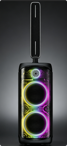 Enceinte <span class=keywords><strong>de</strong></span> fête <span class=keywords><strong>avec</strong></span> <span class=keywords><strong>tour</strong></span> et base détachables, lumière RGB transparente, double woofer, boombox pour karaoké à domicile - Product Image 1