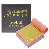 Feuille d'or véritable 24 carats 8*8CM 25PCS/PACK, feuille d'or véritable 24 carats pour meubles, feuille d'or comestible 24 carats pour soins de la peau