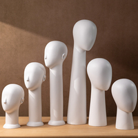 Tête de Mannequin Blanche Homme Femme à Cou Long pour Présentation de Perruques, Chapeaux, Écharpes, Bijoux – Modèle de Tête pour Vitrine de Magasin de Vêtements