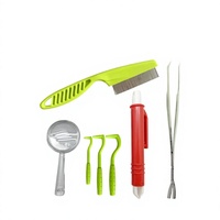 Kit Manual de Plástico para la Eliminación de Garrapatas y Pulgas en Mascotas, Gancho para Eliminar Piojos y Pulgas para Mascotas ISHOW