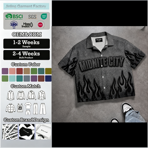 Chemises Homme Oversize Personnalisables OEM, Impression Numérique DTF 200, <span class=keywords><strong>Polo</strong></span> Tricoté 90% Polyester 10% Coton, Boutons de Luxe - Product Image 1