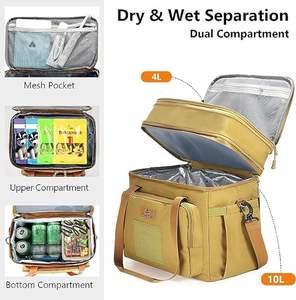 Sac à déjeuner isotherme grand format, glacière souple, sac de transport isotherme pour adultes, hommes et femmes, noir, 12 canettes, échantillon gratuit - Product Image 2