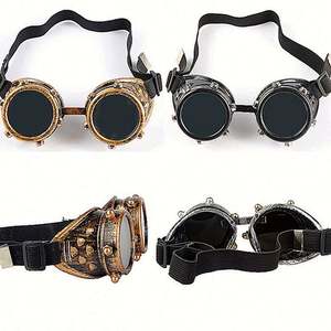 Lunettes de soudeur vintage punk gothique personnalisées pour cosplay, avec décoration de vis et écrous, lunettes steampunk pour hommes et femmes - Product Image 1