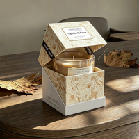 Bougie parfumée A07P Luxurious Premium Custom Fragrances en cire de soja dans un bocal en verre poli avec boîte cadeau pour la décoration de la maison