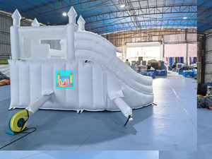 Alquiler para Fiestas, <span class=keywords><strong>Castillo</strong></span> Inflable Blanco <span class=keywords><strong>de</strong></span> Lujo, Mini/Mediano, con Tobogán, para Bodas, 13'X13', para Adultos, Superventas - Product Image 6
