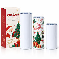Vente en gros de gobelets isothermes en acier inoxydable à double paroi, droits et fins, blancs, de 15, 20 et 30 oz, vierges pour sublimation, avec couvercle
