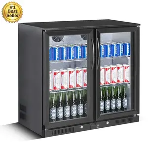 Supertise-refrigerador para bebidas con mostrador de 2 o 3 puertas, refrigerador de exhibición de cerveza con barra trasera