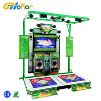 Nouvelle conception G-HONOR, machine d'arcade circulaire en métal pour 2 joueurs, jeu de danse musical d'intérieur à monnayeur, 12 mois, anglais