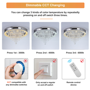Moderno Fancy Ronda <span class=keywords><strong>Led</strong></span> Plafón <span class=keywords><strong>Decorativo</strong></span> Hogar de lujo de cristal de techo de luz de montaje en superficie para la sala de esta - Product Image 2