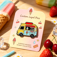 Pins en émail dur et doux de haute qualité, mignons, en métal, pour la vente en gros, badges pour camion de crème glacée, pins de revers personnalisés avec LOGO, motifs de dessins animés