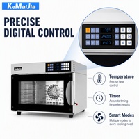 Four à convection commercial CK06 60L/95L/120L en acier inoxydable 304, 5 plateaux, double ventilateur, verrou de sécurité électronique
