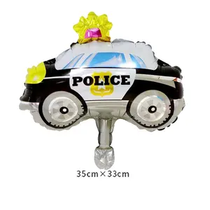 Popolare gonfiabile aria elio giocattolo per bambini buon compleanno Ballon 3D Foil Police Racing Tank Car palloncini a forma di