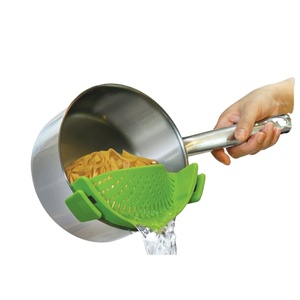 Toprank Clip-on Silicone Heat-resistant Beans Peas Washing Sieve Kitchen <strong>Pasta</strong> <strong>Strainer</strong> Draining Liquid Tool for Pan Pot - Product Image 2