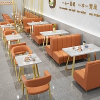Ensembles de meubles de restaurant au design moderne pour café thé au lait Table à manger chaise banquette canapé ensemble école salon hôtel