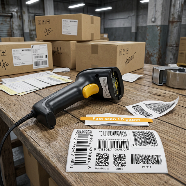 JR HC-710D QR Code Scanner 1D 2D Handheld Portable Scanner USB Barcode Scanner Plug & Play
