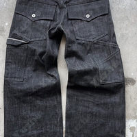 Jean en denim selvedge original brut, boucle arrière, coupe droite ample, coupe droite vintage, denim selvedge japonais pour homme
