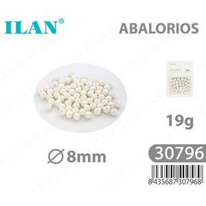 Perline acriliche bianche Ilan Abalorios da 8 mm, 19 g, per la creazione di gioielli - Product Image 1