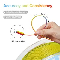 Filament PLA mat bicolore/tricolore HELLO3D 1 kg, 1,75 mm, surface givrée, faible brillance, haute précision, 330 m, 0,02 mm, vente en gros officielle