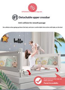 Barandilla de Seguridad Ajustable para Cama de Bebé, Protector de Cama Plegable Anticaídas para Niños Pequeños con Tela Transpirable - Product Image 5