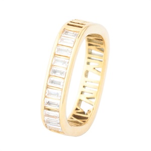 Anillos de Acero Inoxidable con Números Romanos, Joyería Antideslustre, Anillo Delicado con Circonita - Product Image 1