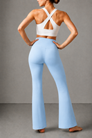 Pantalon de yoga évasé taille haute pour femme, leggings bootcut effet push-up, sans démarcation visible, extensible dans les 4 sens, sensation seconde peau, pantalon d'entraînement OEM