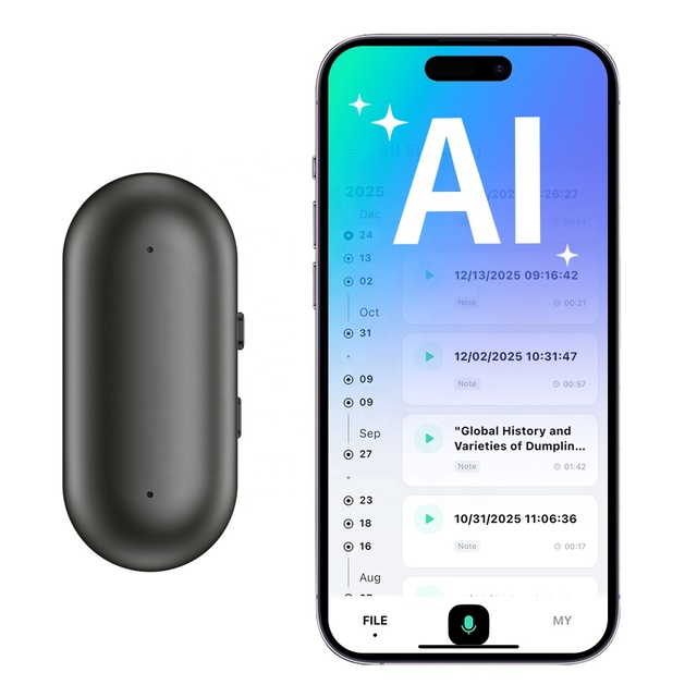 Wearable AI Note Pin 64GB AI Voice Recorder Magnetic Audio Recorder with Noise Reduction for Business Manufacturer Wholesale