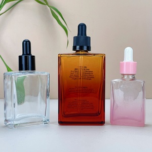 Wholesale Serum Bottle Glass Custom 30ml Frosted Black Matte Colored square Rectangle Glass Empty Bottle for Essential Oil - Product Image 4