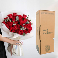 Boîte à plantes en carton avec logo imprimé design de luxe boîte cadeau pour la décoration de mariage avec fleur de rose pour toujours avec papier d'emballage et carte de remerciement