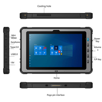 Tablette robuste certifiée CE à haute luminosité pour l'extérieur WIN 11 I5-1235U 16 Go 256 Go Écran tactile 12,2 pouces Tablette industrielle robuste