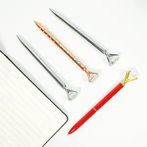 Bolígrafos de diamantes de Metal con logotipo personalizado al por mayor 2024 con bolígrafo de escuela de Metal de diseño personalizado para regalos