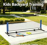 Filet de pickleball portable pour enfants 2,1 m, cadre en fer galvanisé, installation facile, filet d'entraînement pour débutants en extérieur