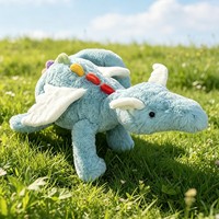 Peluche douce en forme de dragon ailé, jouet en coton PP rembourré, animal en peluche pour cadeau d'anniversaire ou de Noël