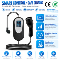 Écran LCD intelligent, courant réglable 16A, prise Schuko de type 2, norme européenne, chargeur de véhicule électrique portable EVSE 3,5 kW, 11 kW, 7 kW