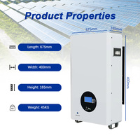 Port komunikasi kaleng baterai Lithium isi ulang, 5KW 10KW sistem tenaga surya gantung dinding dengan 48V 51.2V 100AH 200AH LiFePO4