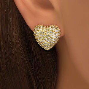 Nouvelles <span class=keywords><strong>idées</strong></span> <span class=keywords><strong>de</strong></span> produits foxi, micro-zircon, <span class=keywords><strong>fil</strong></span>, cercle géométrique, coréen, plaqué or 18 carats, matériau en cuivre, boucles d'oreilles en forme <span class=keywords><strong>de</strong></span> cœur pour femmes - Product Image 6